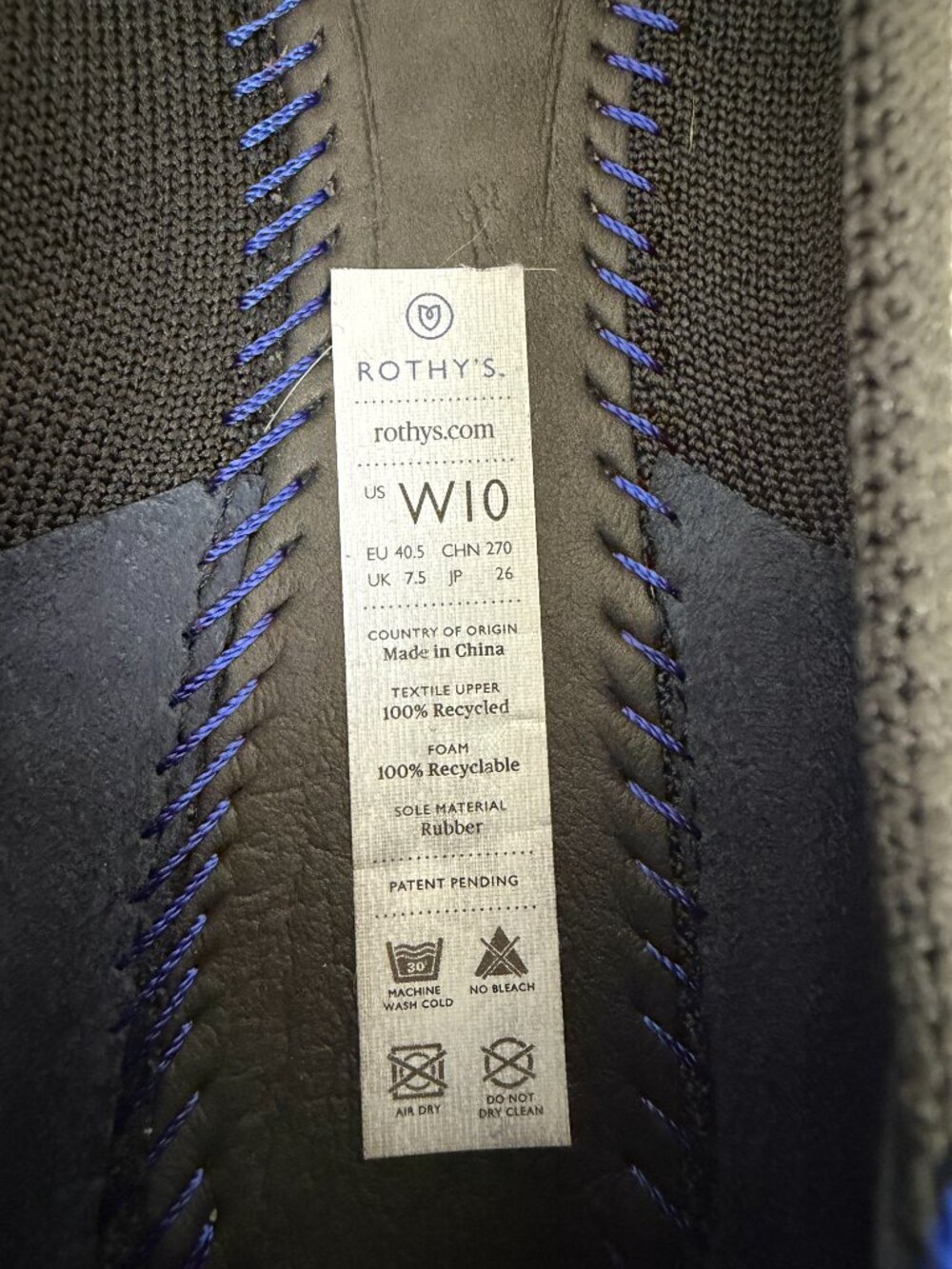 Rothy's The Point Ballet Flat In Classic Black Size 10 - Picture 12 of 12